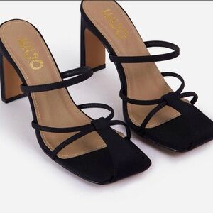Black Suede mules NEW